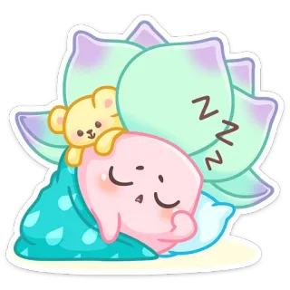 😴 ZZZ спящий, сон, милый, каваий, мультфильм, zzz, подушка, одеяло whatsapp sticker