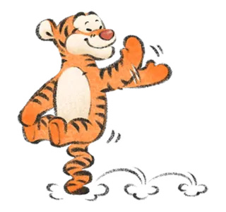 🧁 Tigger Winnie the Pooh 티거, 위니 더 푸, 만화, 디즈니, 행복 telegram sticker