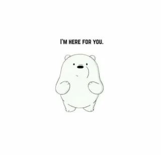 ❤️ I'M HERE FOR YOU. Eisbär, Unterstützung, süß, Ermutigung, Cartoon, Freundschaft, Empathie whatsapp sticker