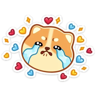 😭 chien, triste, pleurs, émotion, autocollant, mignon telegram sticker