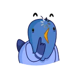 🤔 oiseau, doigt d'honneur, offensant, dessin animé, insulte telegram sticker