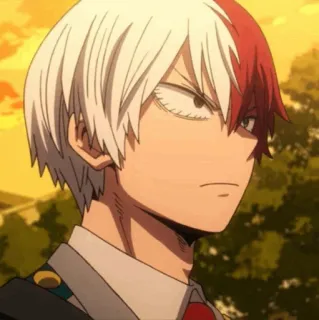 🥢 Shoto Todoroki My Hero Academia Anime, Shonen, Bohater, Quirk, Ogień, Lód telegram sticker