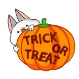 🎃 TRICK OR TREAT Halloween, Kürbis, Hase, Süßes oder Saures, Feiertag, Herbst, Herbst telegram sticker