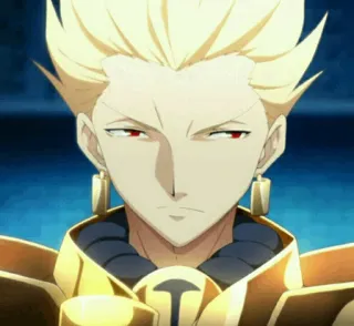 ✨ Gilgamesh Fate/stay night Anime, Męski, Blond, Poważny, Fate telegram sticker