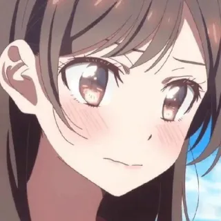 🤍 anime girl, cute, blushing, cartoon, manga, rent-a-girlfriend telegram sticker