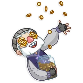 💰 dinheiro, dólar, ganancioso, rico, desenho animado, moedas, finanças, riqueza telegram sticker