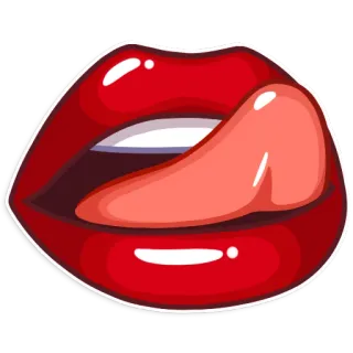👅 lips, mouth, tongue, licking, red telegram sticker
