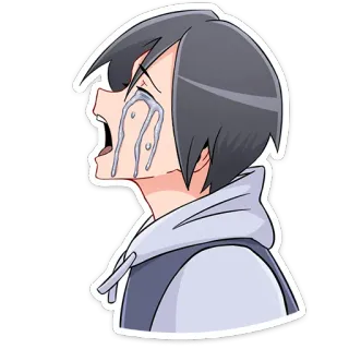 😭 anime, crying, sad, boy, tears, emotional, cartoon, manga telegram sticker