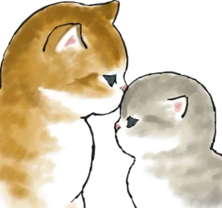 😽 gato, fofo, animal, gatinho, aquarela telegram sticker