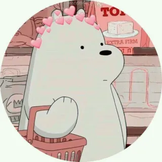 ✨ Ice Bear We Bare Bears dibujos animados, oso, lindo, oso polar, animal, corazones telegram sticker
