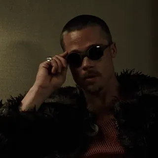 🕶 Tyler Durden Fight Club Брэд Питт, Персонаж, Фильм, Тайлер Дёрден, Бойцовский клуб, Актер, Солнцезащитные очки whatsapp sticker