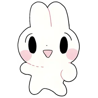 ✋ cute, rabbit, bunny, animal, cartoon, kawaii, sticker telegram sticker