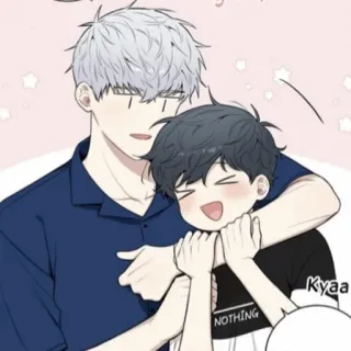 🐚 Kyaa аниме, мультфильм, объятие, милый, счастливый, любовь, пара, друзья whatsapp sticker