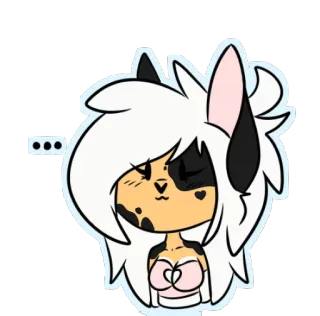 😐 ... Anime, Chat, Mignon, Dessin animé, Kawaii, Autocollant, Manga, Rougir telegram sticker