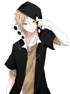 😏 anime, hoodie, character, anime style, manga, cartoon telegram sticker