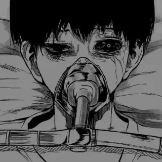 ❤️ Ken Kaneki Tokyo Ghoul anime, dark, manga, hospital, ghoul whatsapp sticker