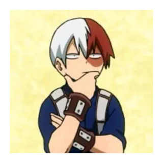 🤔 Shoto Todoroki My Hero Academia Anime, Manga, Shoto Todoroki, My Hero Academia, Personaje, Quirk, Mitad frío, mitad caliente telegram sticker