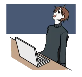 ☠ Anime, Ordinateur portable, Travail, Épuisé, Dessin animé, Ennuyé, Fatigué whatsapp sticker