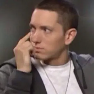 🖇 Eminem musician, rapper, portrait, serious, thinking telegram sticker