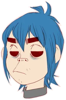 😒 2-D Gorillaz cartoni animati, 2D, Gorillaz, musica, gruppo, personaggio telegram sticker