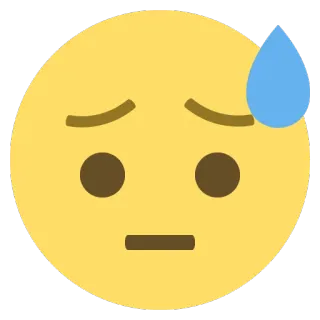 😏 Emoji, Anxieux, Nerveux, Sueur, Émotion, Expression whatsapp sticker