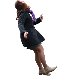 😲 mujer, persona, abrigo, bufanda, caminando, femenina telegram sticker