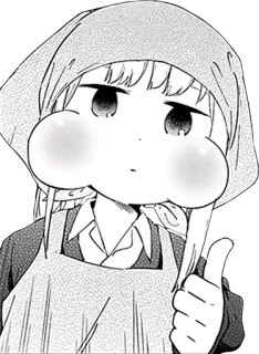 👍 Anime, Fille, Mignon, Pouce levé, Manga telegram sticker