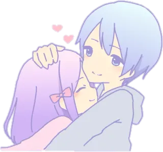 👫 Anime, Kartun, Kawaii, Lucu, Cinta, Peluk whatsapp sticker