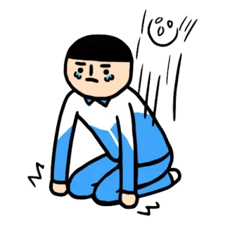 😰 płacz, smutny, kreskówka, naklejka, emocje telegram sticker