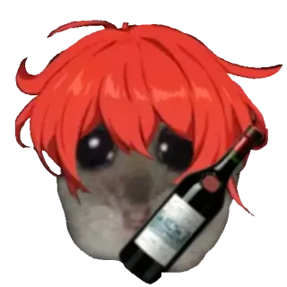 🍷 Diluc Genshin Impact Diluc, Genshin Impact, hamster, meme, wine, funny, red hair telegram sticker