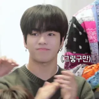 👏  (그렇구만) coreano, testo, espressione, ritratto, reazione whatsapp sticker