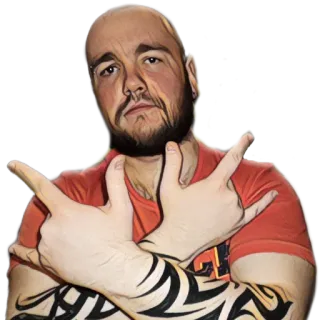 😎 man, gesture, tattoos, portrait telegram sticker