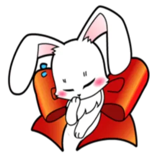 ☺️ coniglio, fiocco, carino, kawaii, animale, coniglio, cartone animato telegram sticker