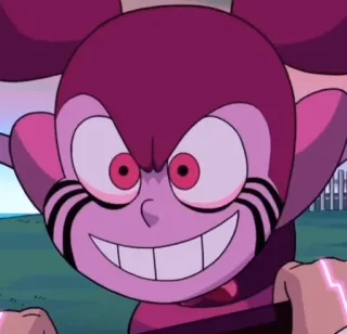 😈 Spinel Steven Universe cartoon, animation, pink, character, villain, creepy, grin whatsapp sticker