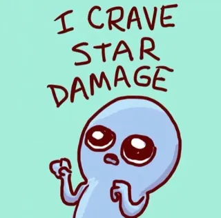 ☀️ I CRAVE STAR DAMAGE 宇宙人, 欲求, ミーム, スターダメージ telegram sticker