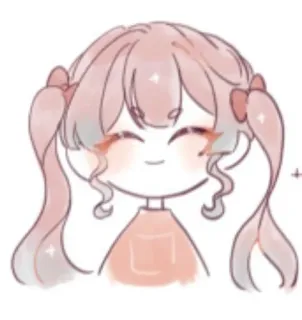 💗 Anime Mädchen, Cartoon, Süß, Pinke Haare, Illustration, Sticker telegram sticker