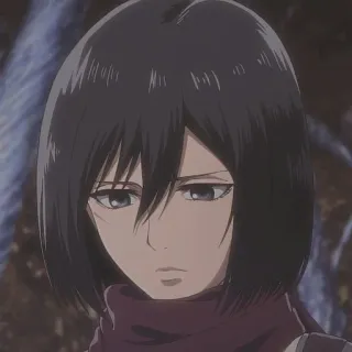 🧣 Mikasa Ackerman Attack on Titan Anime, Personnage, Mikasa, L'Attaque des Titans, SNK telegram sticker