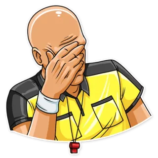 🤦‍♂️ árbitro, facepalm, deportes, frustración, fallo, error whatsapp sticker