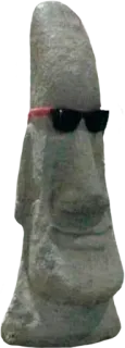 🗿 moai, easter island, statue, sunglasses, cool telegram sticker