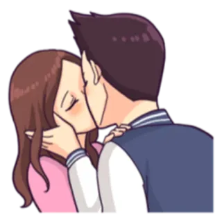 💋 kiss, couple, love, romance, affection, relationship telegram sticker