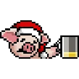 🍺 maiale, natale, vacanze, pixel art, festa, celebrazione telegram sticker