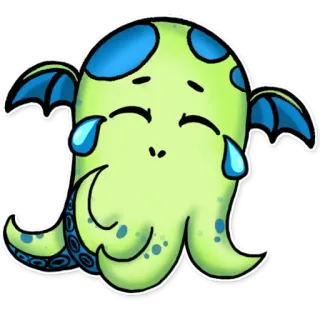 😅 polvo, fofo, chorando, triste, desenho animado, monstro telegram sticker