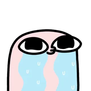 🙂 漫画, キャラクター, 悲しい, 泣く, 顔 telegram sticker