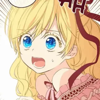 ✨ anime, chica, dibujos animados, pelo rubio, ojos azules, feliz, niño/niña, manga whatsapp sticker