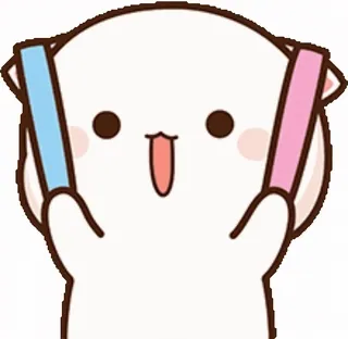 🌟 귀여운, 사랑스러운, 복숭아 고양이, 고양이, 축하 whatsapp sticker