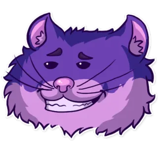 😄 кот, животное, фиолетовый, мультфильм, наклейка, милый telegram sticker