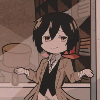 😇 Dazai Osamu Bungo Stray Dogs Anime, Manga, Dazai, Bungo Stray Dogs, Personnage, Chibi whatsapp sticker