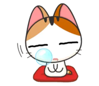 😪 gato, animal, fofo, dormindo, desenho animado, travesseiro, bolha telegram sticker