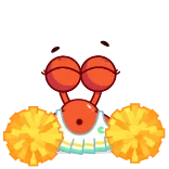 😄 게, 치어리더, 만화, 폼폼, 귀여운, 애니메이션 telegram sticker