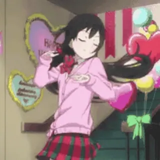 👍 anime, girl, cute, cartoon, animation, pink, heart telegram sticker